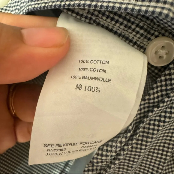 JCrew Small Check Buttondown Slim Longsleeve Shirt Mens Size  XL - Picture 3 of 7